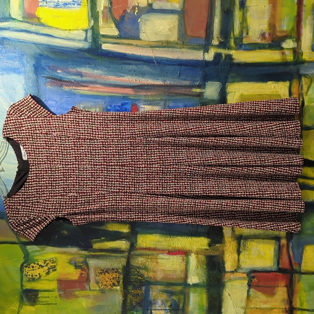 Laura Jeffries A Line fit&flare Dress, cap sleeves hidden zipper Size 12
